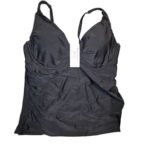 Venus Black Swimsuit Mix and Match Tankini Top Size 14 NWT